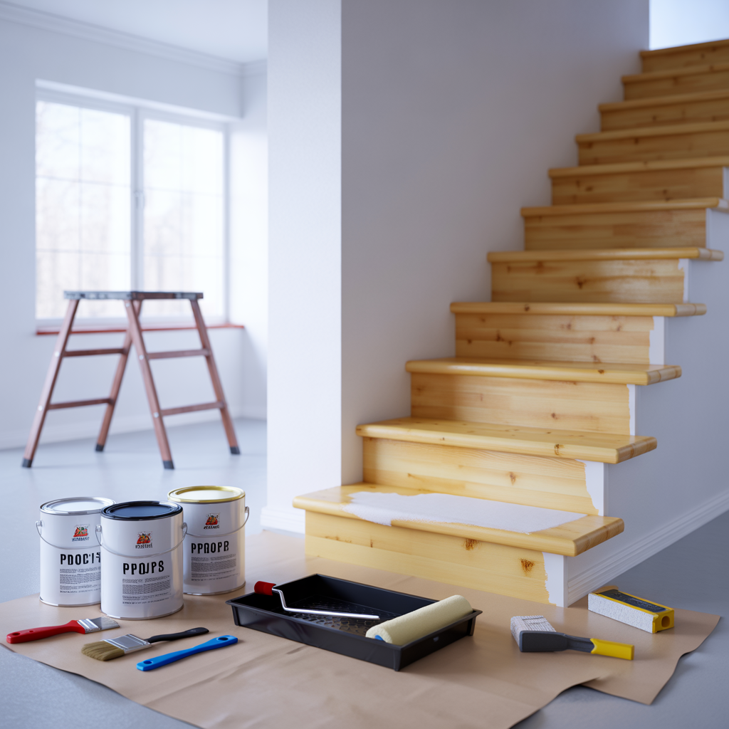 kostnad for att mala om trappa inomhus arbete och material