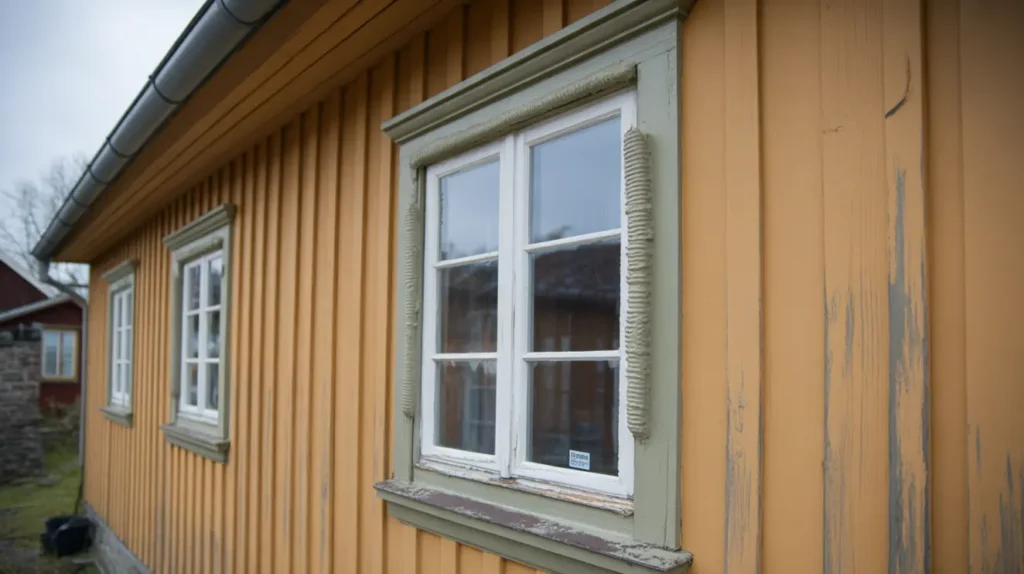 f nsterm lning som h ller kitt linoljef rg och skarpa glaskanter