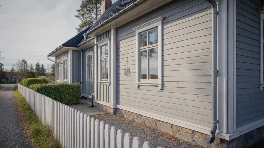 fasadm lning av tr fasad samt m lning av staket i djursholm danderyd
