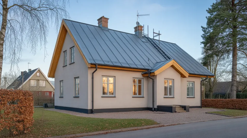 omm lning av pl ttak p villa i djursholm danderyd