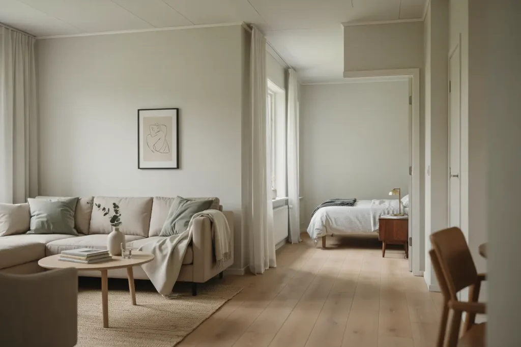inv ndig m lning av vardagsrum och sovrum i m rbylund